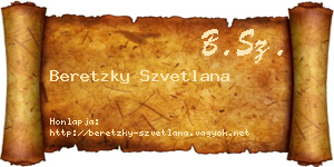Beretzky Szvetlana névjegykártya